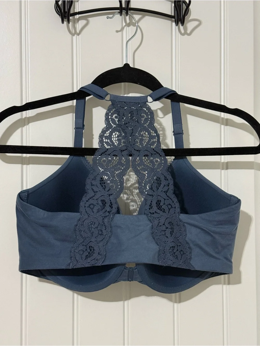 Victoria's Secret Demi Slate Blue Lace Racerback T-Shirt Bra